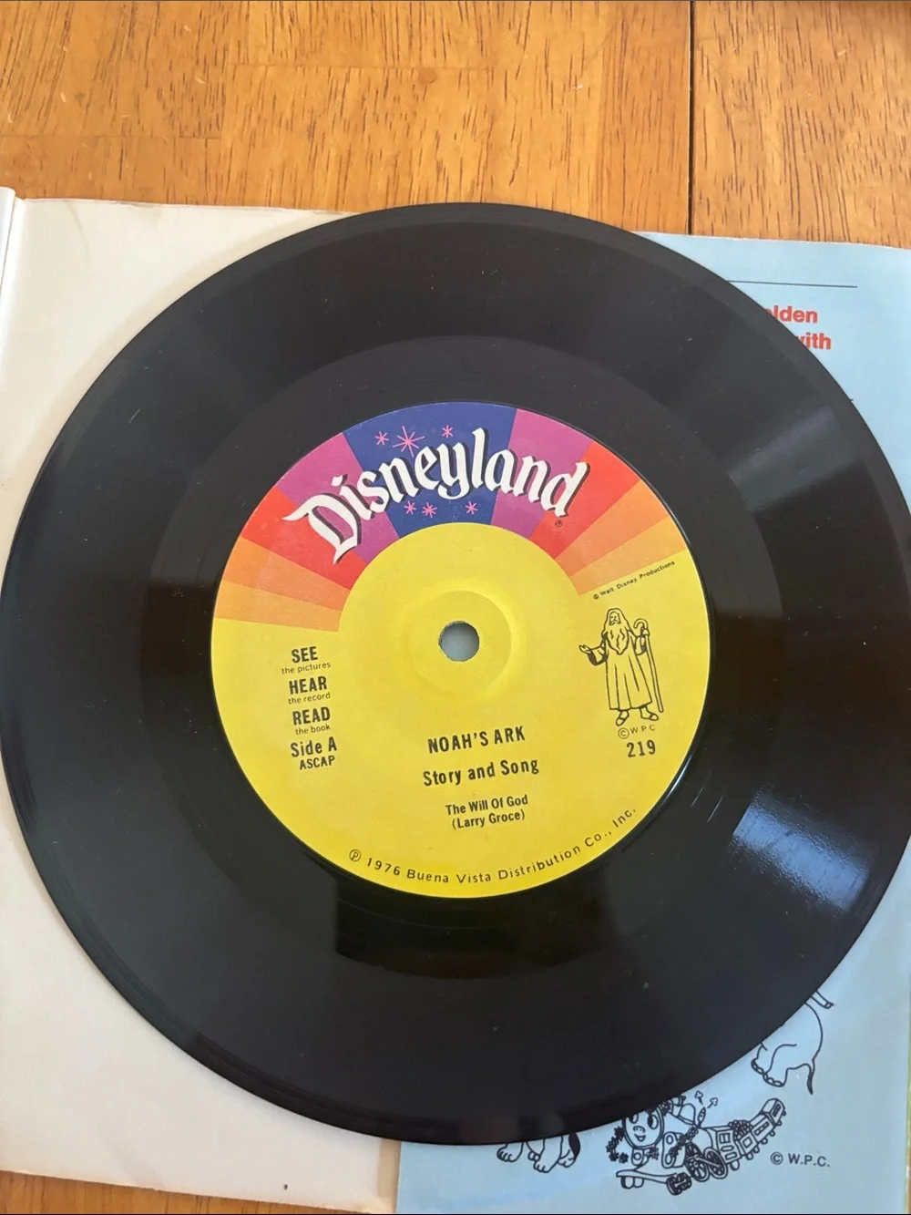 Vintage Disneyland Little Golden Book & Record Noah's Ark 1976